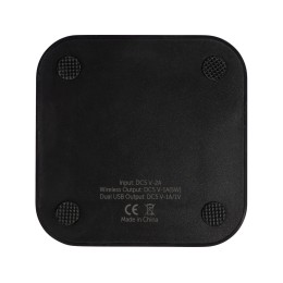 Беспроводная зарядка «Tile» с 2 USB-A, 5 Вт, черный