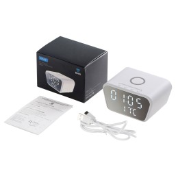 Настольные часы с функцией беспроводной зарядки "Wake", 10 Вт