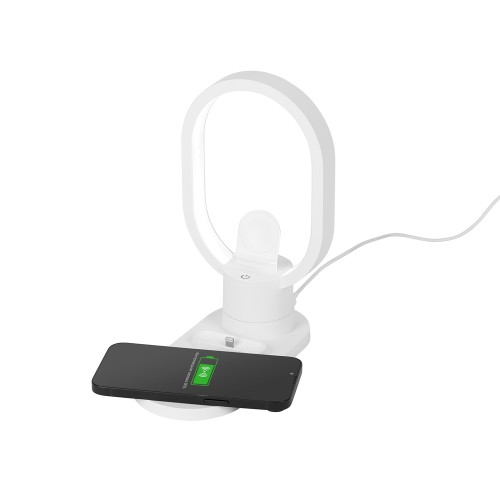 Беспроводная зарядная станция 4-в-1 "Portal" c лампой, 15 Вт, белый