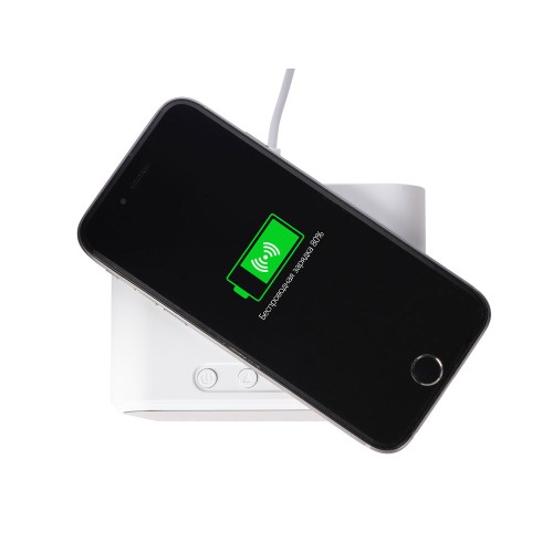 Настольные часы с функцией беспроводной зарядки "Wake", 10 Вт