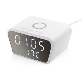 Настольные часы с функцией беспроводной зарядки "Wake", 10 Вт