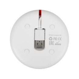 Беспроводное зарядное устройство со встроенным кабелем 2-в-1 "Disc", красный