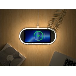 Ночник с беспроводной зарядкой и RGB подсветкой "Miracle", 15 Вт, белый