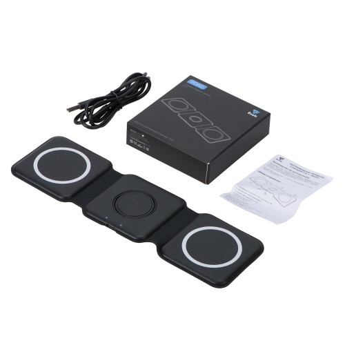 Беспроводное зарядное устройство 3-в-1 «Road», 15 Вт, черный