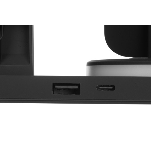 Складная зарядная станция с беспроводной зарядкой «Flashport», 15 Вт, черный