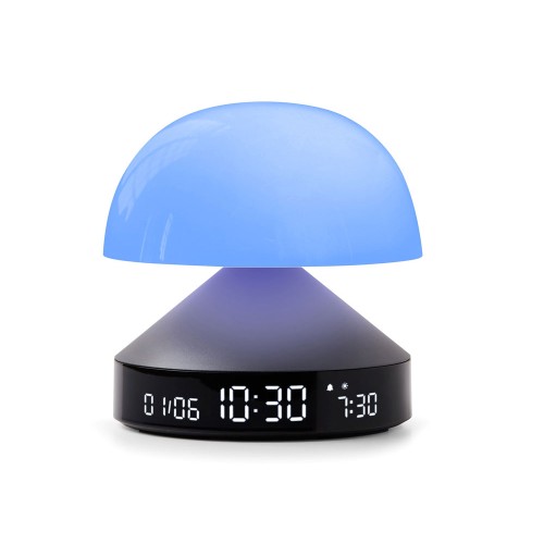 Светильник с часами и световым будильником Mina Sunrise, темно-серый