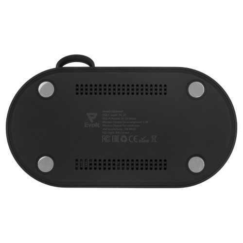 Складная зарядная станция с беспроводной зарядкой «Flashport», 15 Вт, черный
