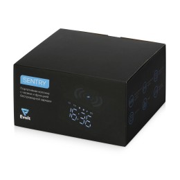 Беспроводная колонка с часами и функцией беспроводной зарядки «Sentry», черный (P)