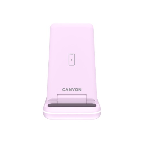 Беспроводное зарядное устройство 3-в-1 CANYON WS-304 (CNS-WCS304B), 15W, розовый