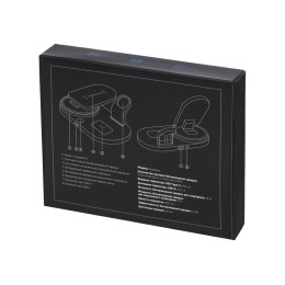 Складная зарядная станция с беспроводной зарядкой «Flashport», 15 Вт, черный