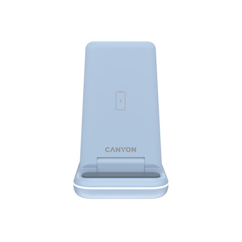 Беспроводное зарядное устройство 3-в-1 CANYON WS-304 (CNS-WCS304B), 15W, голубой