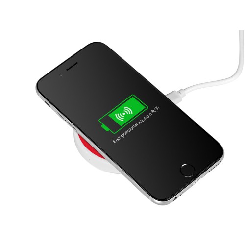 Беспроводное зарядное устройство «Dot», 5 Вт, белый/красный