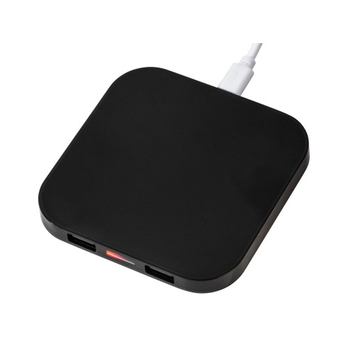 Беспроводная зарядка «Tile» с 2 USB-A, 5 Вт, черный