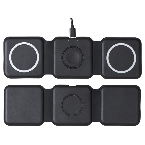 Беспроводное зарядное устройство 3-в-1 «Road», 15 Вт, черный