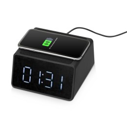 Беспроводная колонка с часами и функцией беспроводной зарядки «Sentry», черный