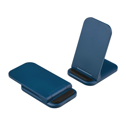 Беспроводное зарядное устройство «Foldy», 15 Вт, темно-синий