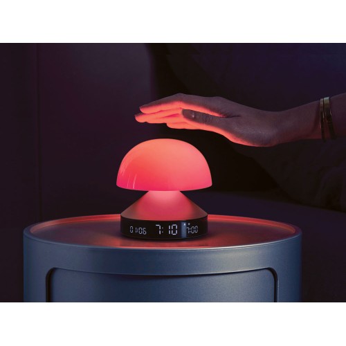 Светильник с часами и световым будильником Mina Sunrise, темно-серый