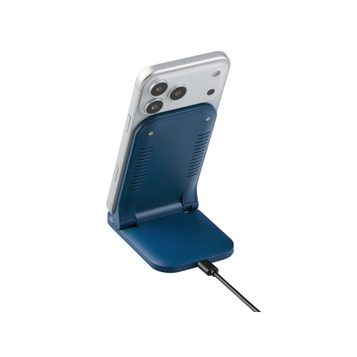 Беспроводное зарядное устройство «Foldy», 15 Вт, темно-синий