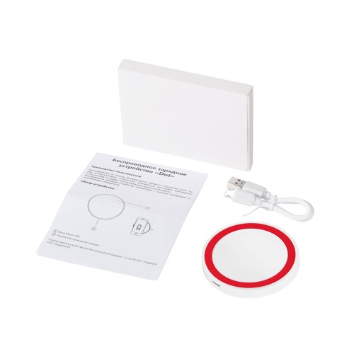 Беспроводное зарядное устройство «Dot», 5 Вт, белый/красный