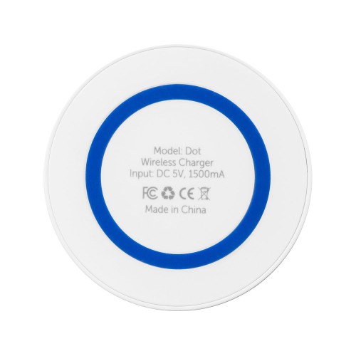Беспроводное зарядное устройство «Dot», 5 Вт, белый/синий