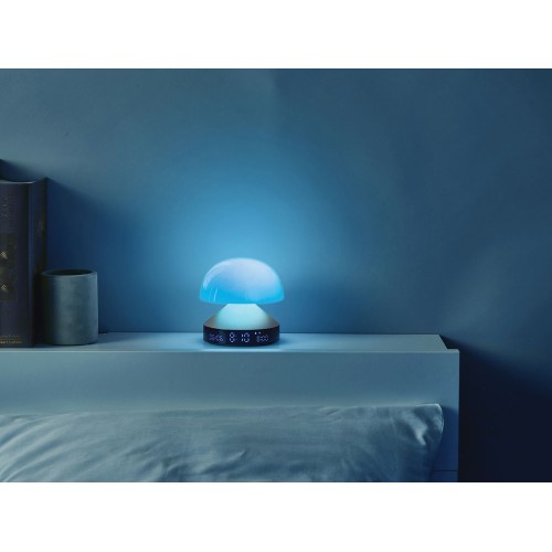 Светильник с часами и световым будильником Mina Sunrise, темно-серый