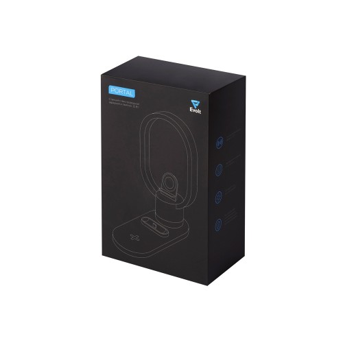 Беспроводная зарядная станция 4-в-1 "Portal" c лампой, 15 Вт, черный