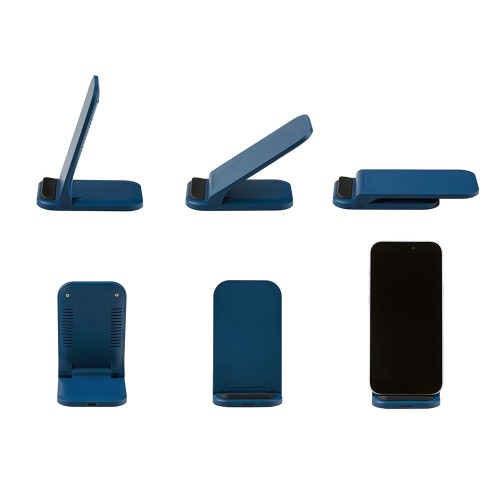 Беспроводное зарядное устройство «Foldy», 15 Вт, темно-синий