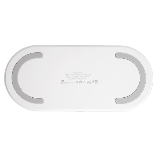 Ночник с беспроводной зарядкой и RGB подсветкой "Miracle", 15 Вт, белый