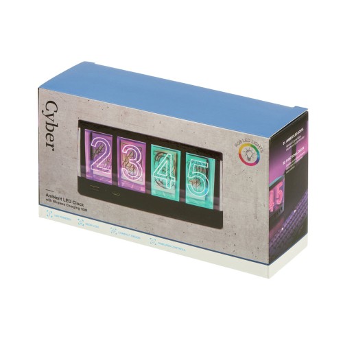 Часы с беспроводной зарядкой "Cyber", 10 Вт (Р)