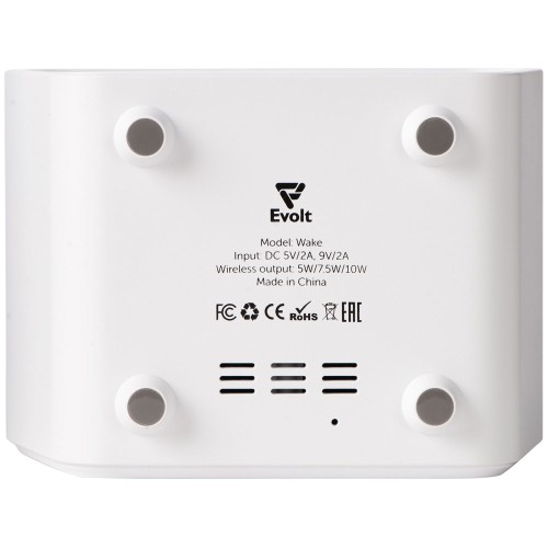 Настольные часы с функцией беспроводной зарядки "Wake", 10 Вт