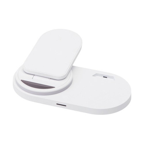 Складная зарядная станция с беспроводной зарядкой «Flashport», 15 Вт, белый