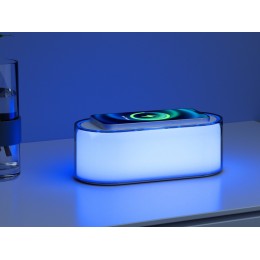 Ночник с беспроводной зарядкой и RGB подсветкой "Miracle", 15 Вт, белый