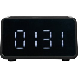 Беспроводная колонка с часами и функцией беспроводной зарядки «Sentry», черный