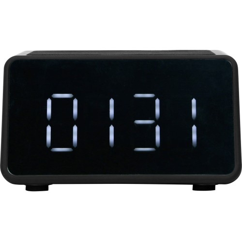 Беспроводная колонка с часами и функцией беспроводной зарядки «Sentry», черный