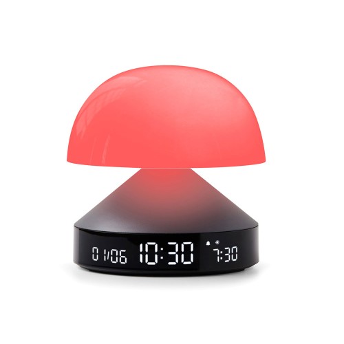 Светильник с часами и световым будильником Mina Sunrise, темно-серый