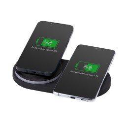 Складная зарядная станция с беспроводной зарядкой «Flashport», 15 Вт, черный