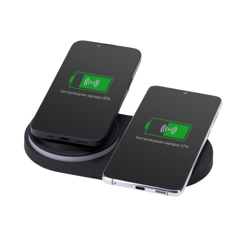 Складная зарядная станция с беспроводной зарядкой «Flashport», 15 Вт, черный