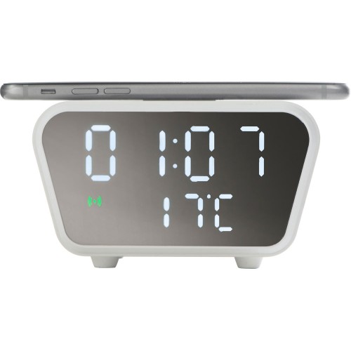 Настольные часы с функцией беспроводной зарядки "Wake", 10 Вт