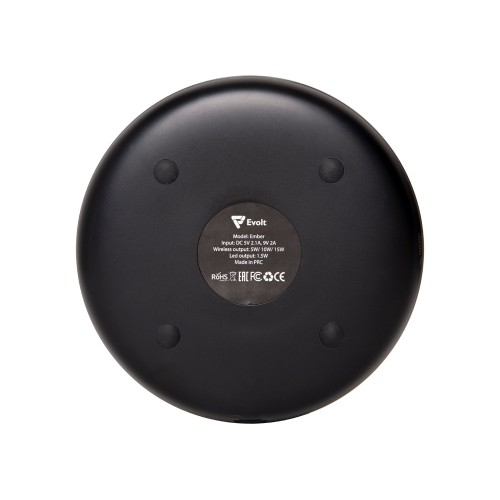 Ночник с беспроводной зарядкой "Ember", 15 Вт, черный