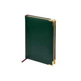 Ежедневник недатированный А5 "Sidney Nebraska", зеленый (золотой обрез, золотые уголки)