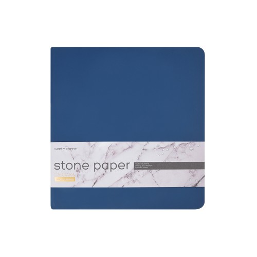 Еженедельник с каменной бумагой А5+ "Carrara", темно-синий