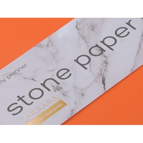 Еженедельник с каменной бумагой А5+ "Carrara", оранжевый