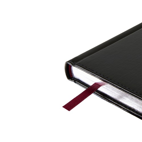 Ежедневник недатированный А5 "Sidney Nebraska", черный (серебряный обрез, серебряные уголки)