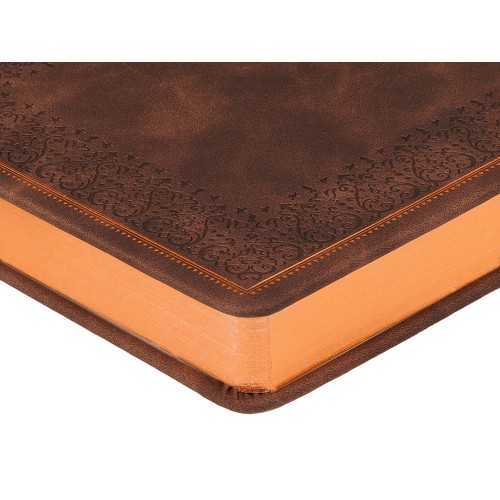 Ежедневник недатированный А5 "Royal", коричневый с бронзовым срезом