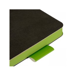Ежедневник недатированный А5 «Boston», черный (обрез зеленое яблоко)