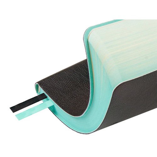 Ежедневник недатированный А5 "Boston", черный (бирюзовый обрез)