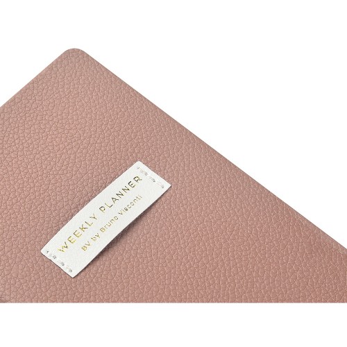 Еженедельник недатированный А6 "Morandi. Пыльная роза" с нашивкой, пыльно-розовый