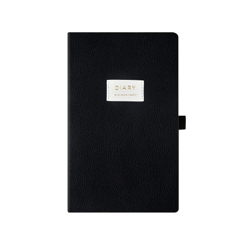 Ежедневник недатированный А5 "Black" с нашивкой, черный