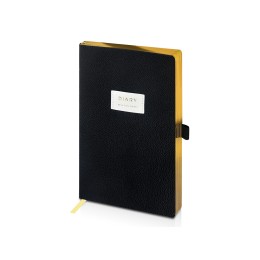 Ежедневник недатированный А5 "Black" с нашивкой, черный