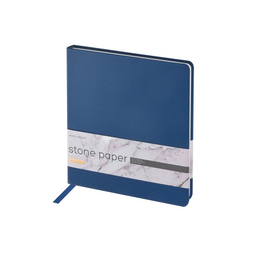 Еженедельник с каменной бумагой А5+ "Carrara", темно-синий